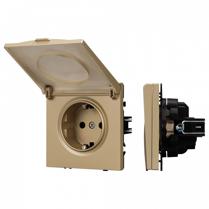 Розетка влагозащищенная с заземлением с крышкой, Без рамки arlight sct 054282