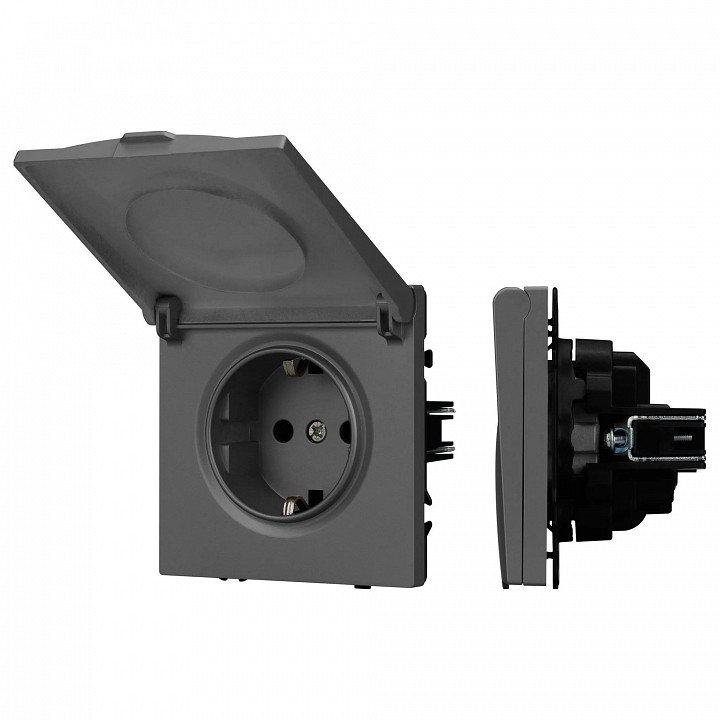 Розетка влагозащищенная с заземлением с крышкой, Без рамки arlight sct 054283