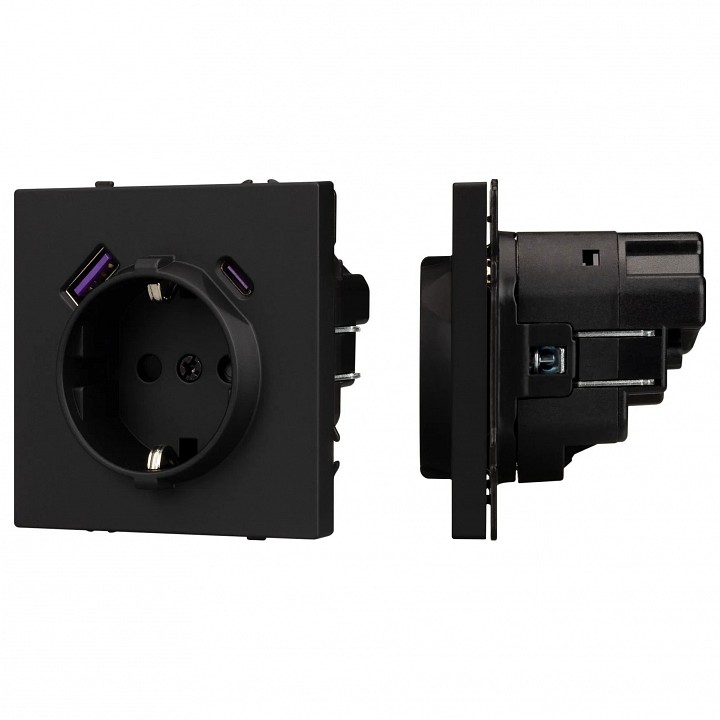 Розетка с заземлением и 2хusb type a, Без рамки arlight sct 054285