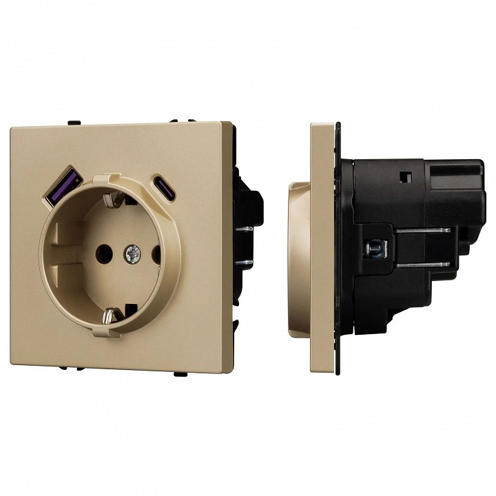 Розетка с заземлением и 2хusb type a, Без рамки arlight sct 054286