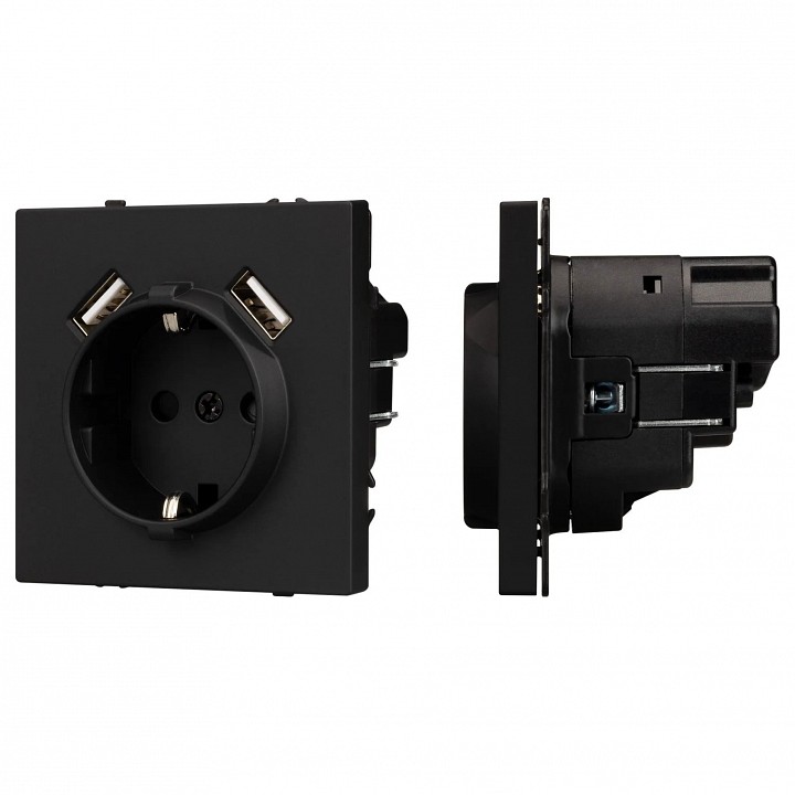 Розетка с заземлением и 2хusb type a, Без рамки arlight sct 054289