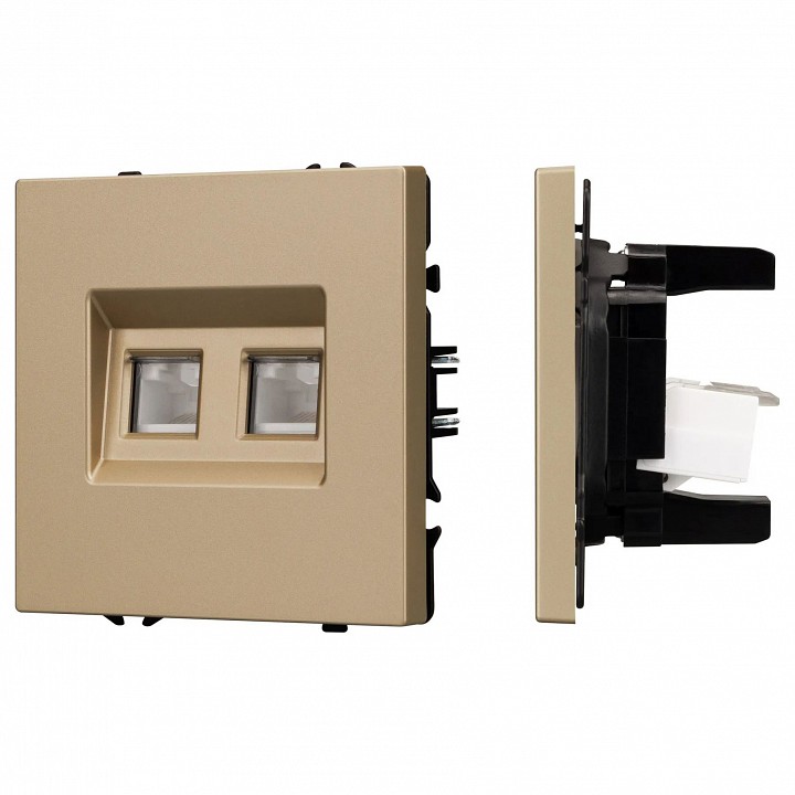 Розетка двойная ethernet rj-45 без рамки arlight sct 054314