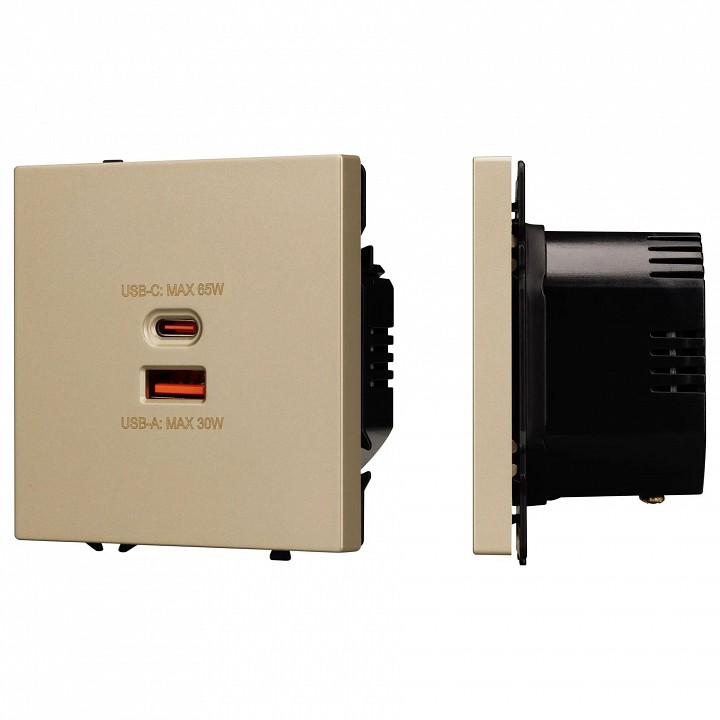 Розетка 2хusb type a и c без рамки arlight sct 054318