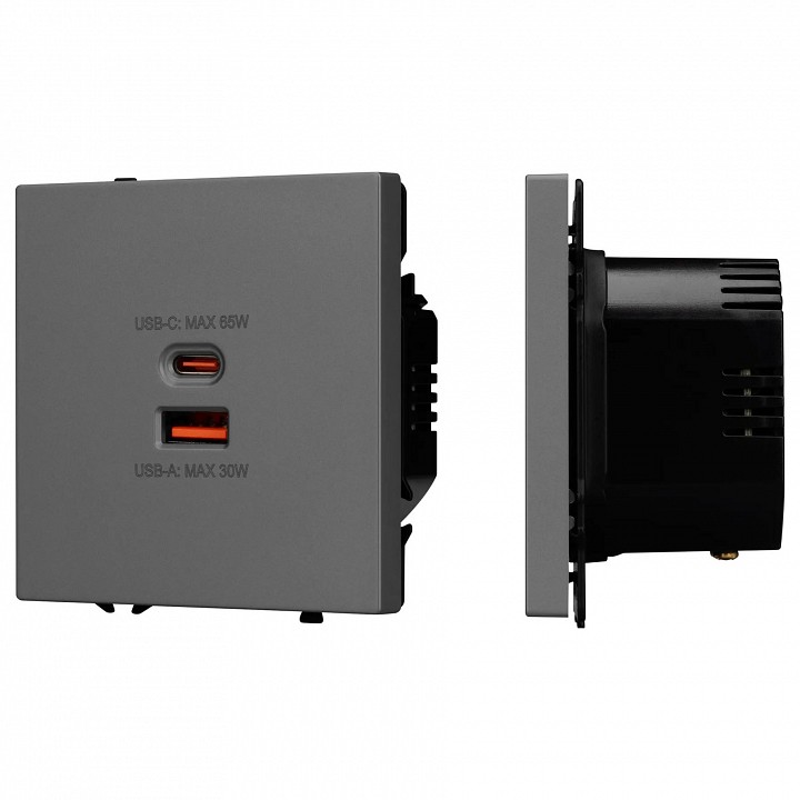 Розетка 2хusb type a и c без рамки arlight sct 054319