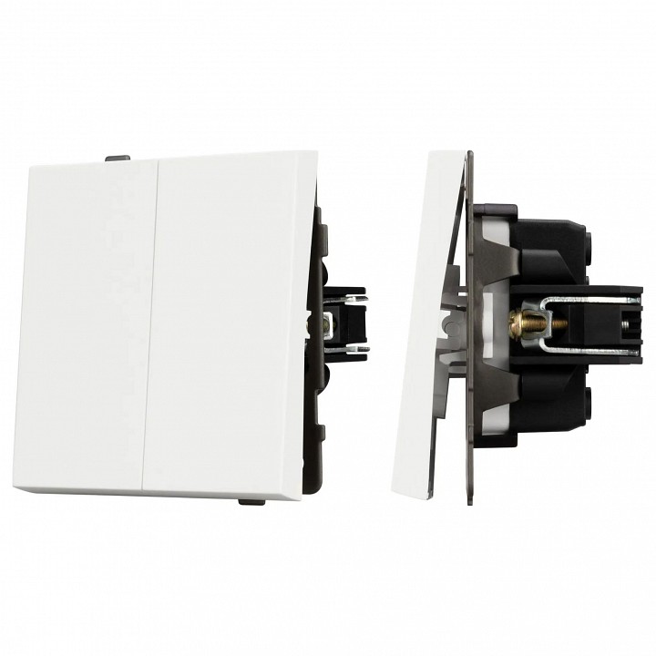 Выключатель проходной двухклавишный без рамки arlight swt 054556