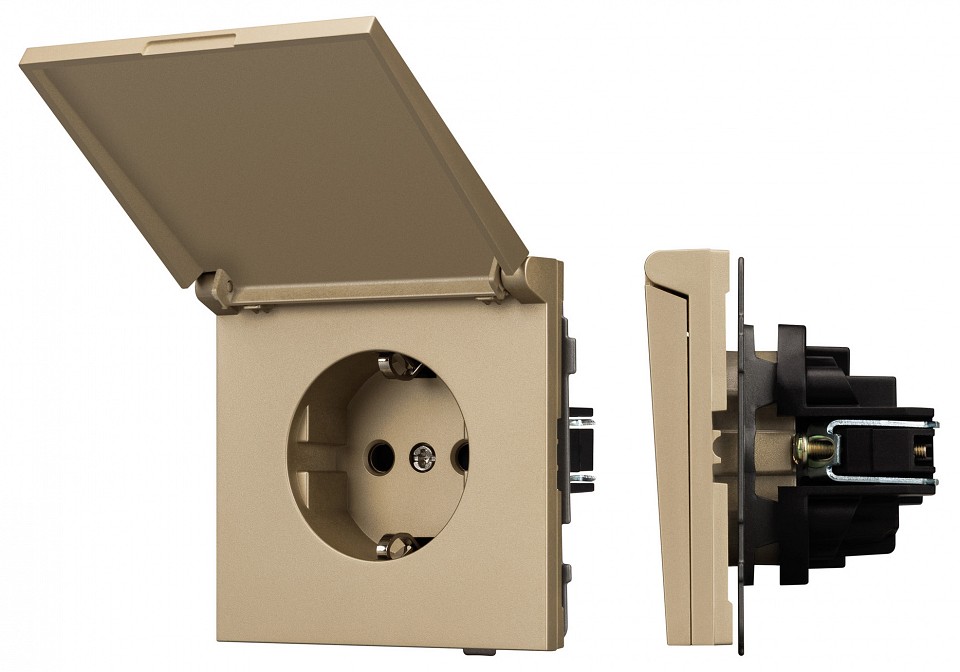 Розетка влагозащищенная с заземлением с крышкой, Без рамки arlight sct-tendo 054600