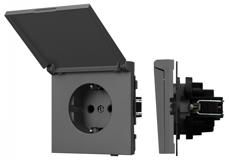 Розетка влагозащищенная с заземлением с крышкой, Без рамки arlight sct-tendo 054601