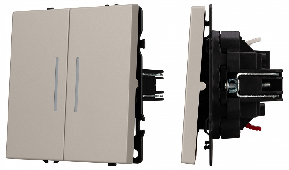 Выключатель двухклавишный с подсветкой без рамки arlight swt-nobe 059417