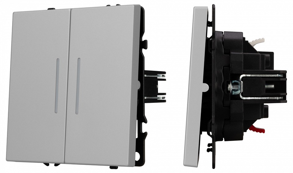 Выключатель двухклавишный с подсветкой без рамки arlight swt-nobe 059418