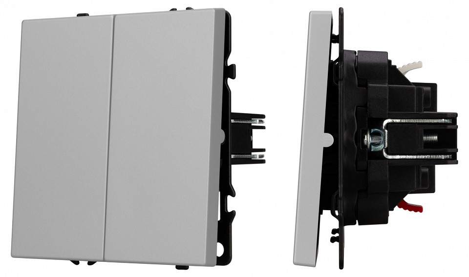 Выключатель проходной двухклавишный без рамки arlight swt-nobe 059423