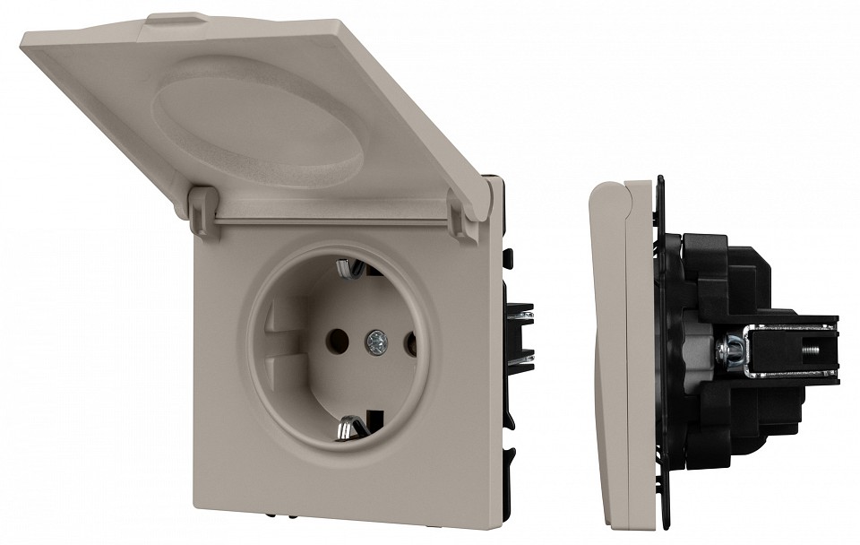 Розетка влагозащищенная с заземлением с крышкой, Без рамки arlight sct-nobe 059440