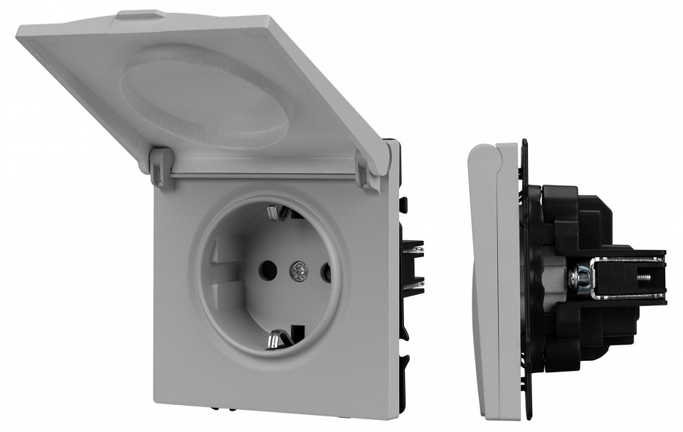 Розетка влагозащищенная с заземлением с крышкой, Без рамки arlight sct-nobe 059441