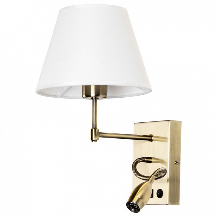 Бра с подсветкой arte lamp elba a2581ap-2ab