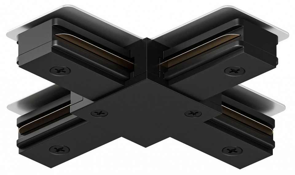 Соединитель x-образный для треков denkirs dk track black tr1104-bk