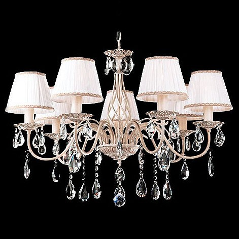 Подвесная люстра eurosvet amelia 3637/7 белый с золотом/прозрачный хрусталь strotskis