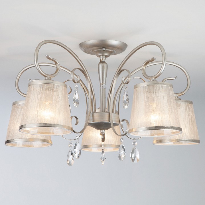 Потолочная люстра eurosvet liona 60065/5 серебро