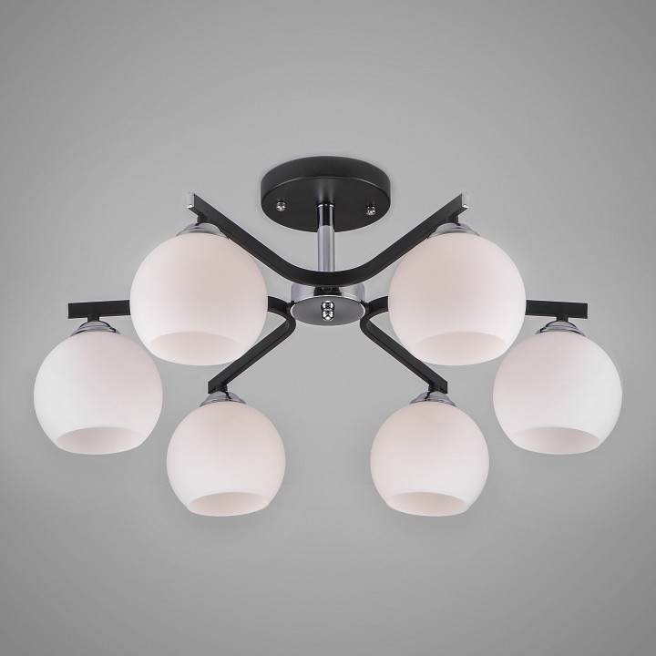 Люстра на штанге eurosvet blasco 30145/6 хром/венге