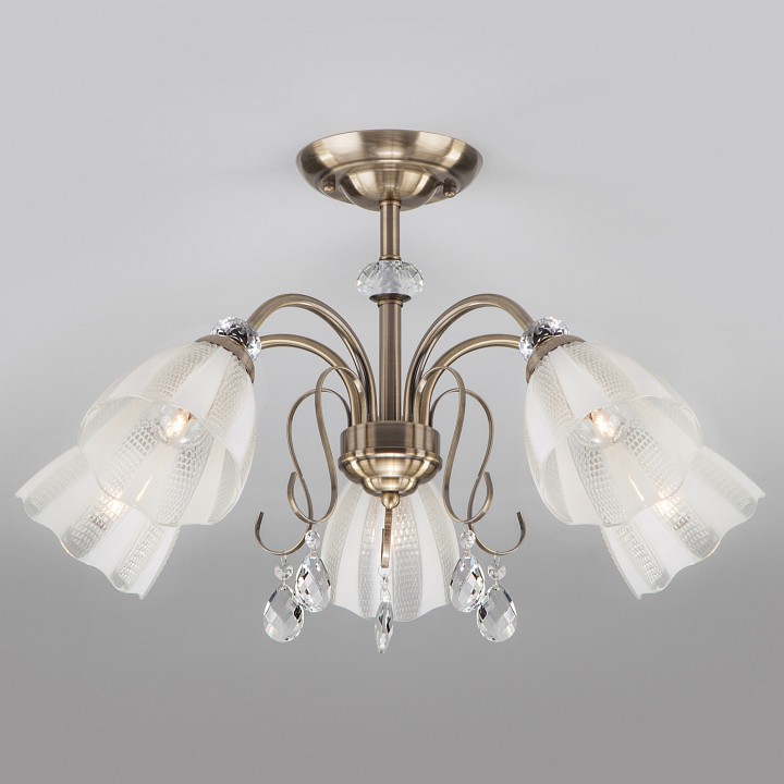 Люстра на штанге eurosvet floranse 30155/5 античная бронза