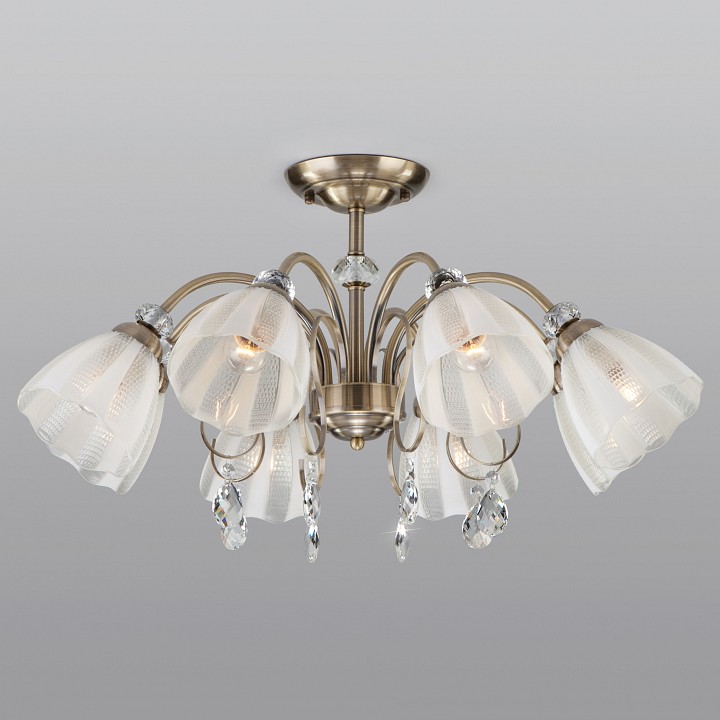 Люстра на штанге eurosvet floranse 30155/8 античная бронза