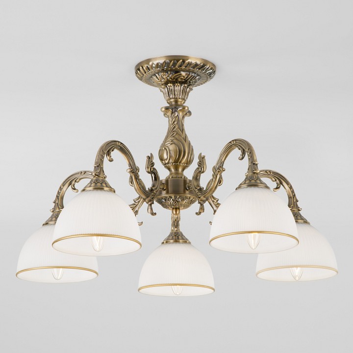 Люстра на штанге eurosvet caldera 60106/5 античная бронза