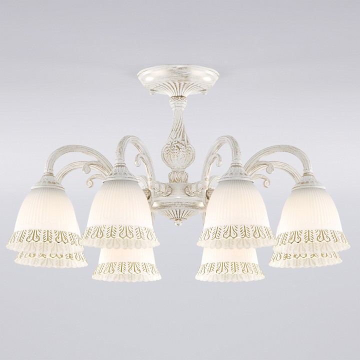 Люстра на штанге eurosvet campina 60107/8 белый с золотом