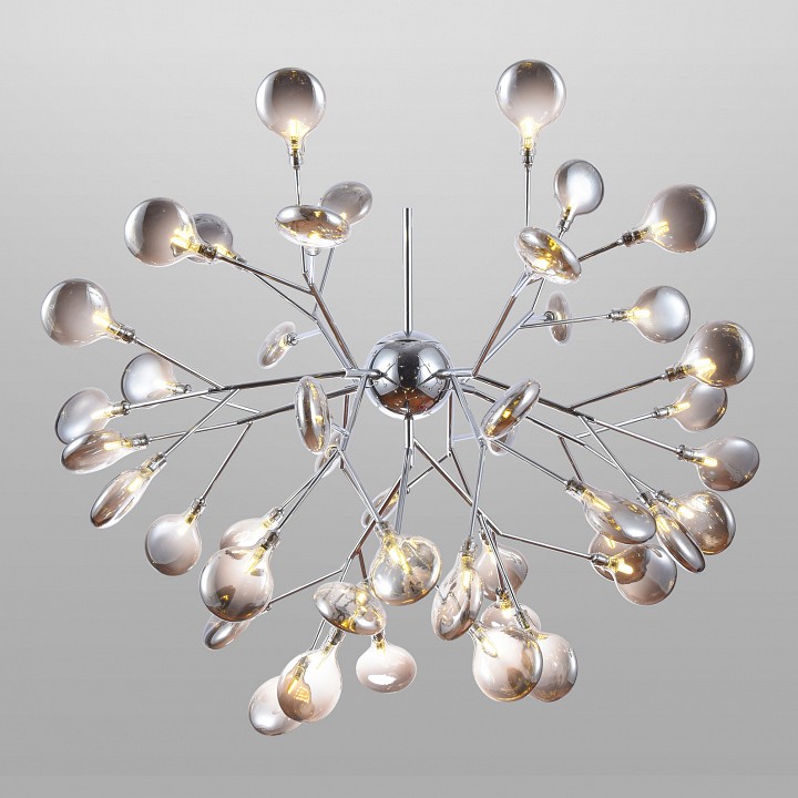 Подвесная люстра bogate's lamella 555 хром / дымчатый