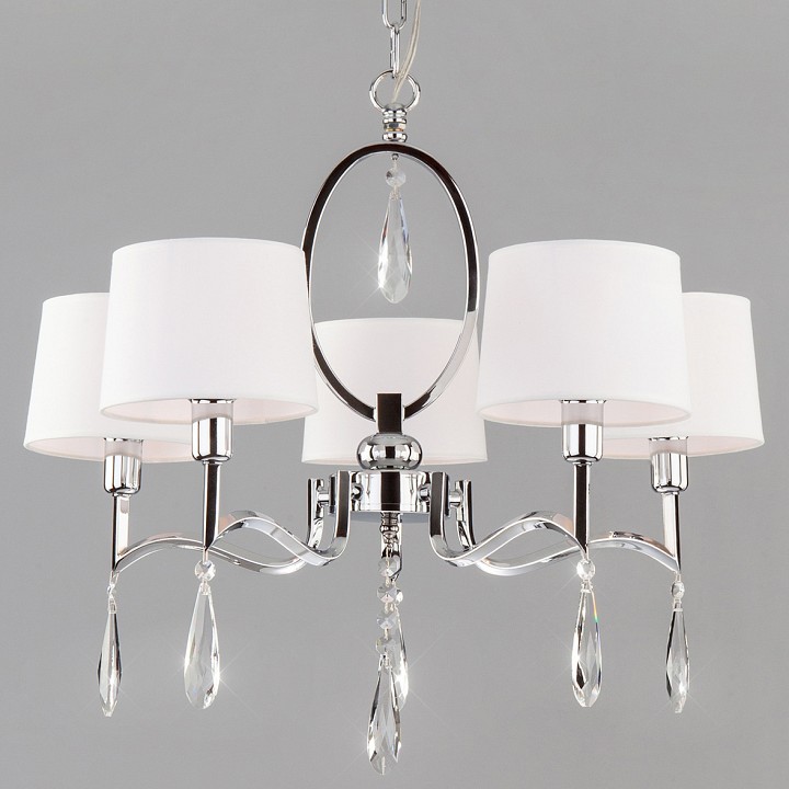 Подвесная люстра eurosvet madera 10127/5 хром/прозрачный хрусталь strotskis smart