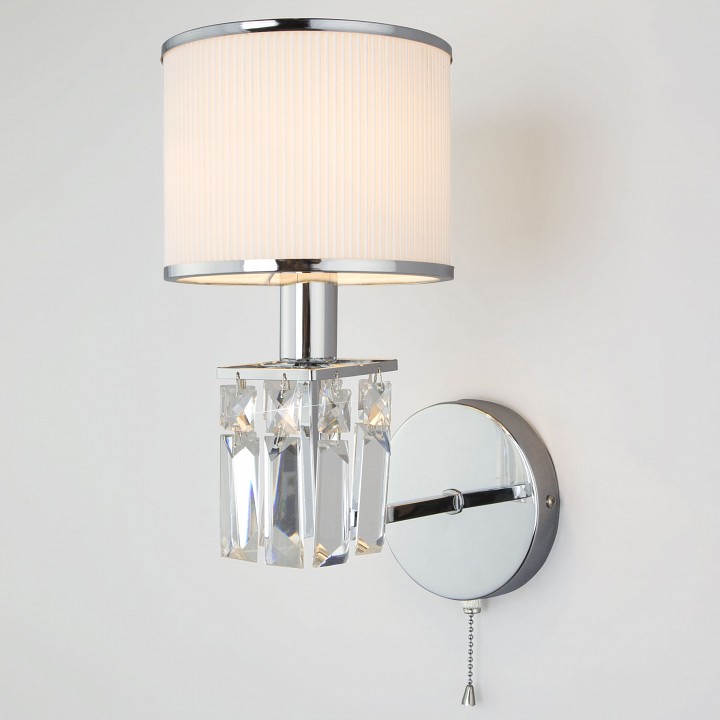 Бра eurosvet zaffiro 10099/1 хром/прозрачный хрусталь strotskis (новый абажур)