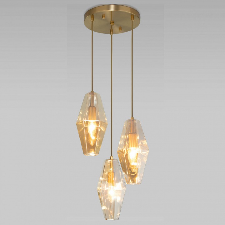 Подвесной светильник eurosvet prism 50236/3 янтарный