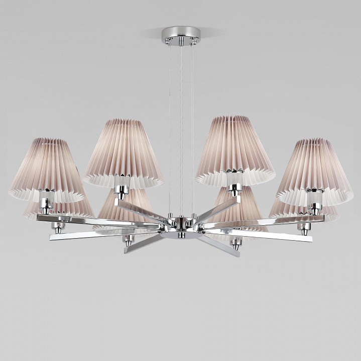 Подвесная люстра eurosvet peony 60136/8 хром/серый