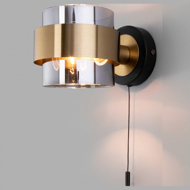 Бра eurosvet arcada 70127/1 черный/ дымчатый