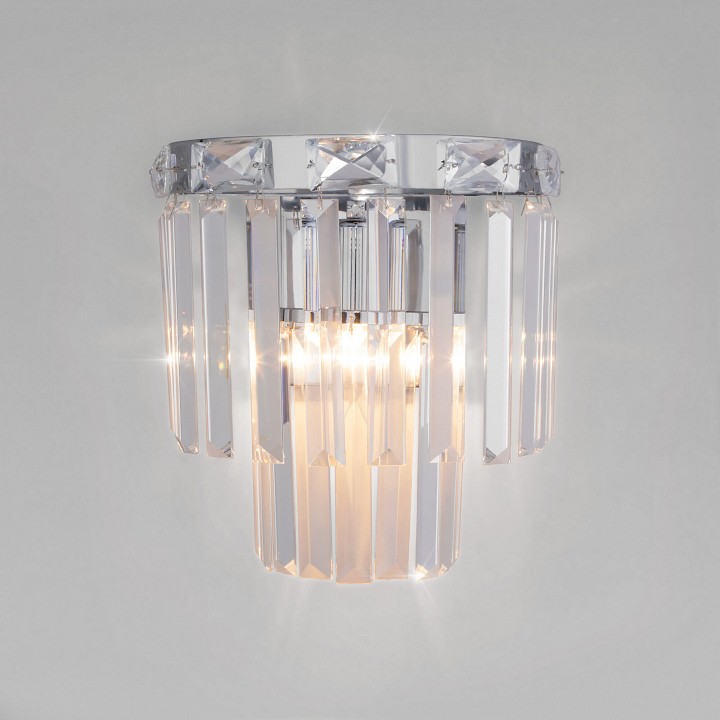 Накладной светильник eurosvet elegante 10130/1 хром/прозрачный хрусталь strotskis