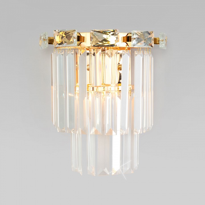 Накладной светильник eurosvet elegante 10130/1 золото/прозрачный хрусталь strotskis