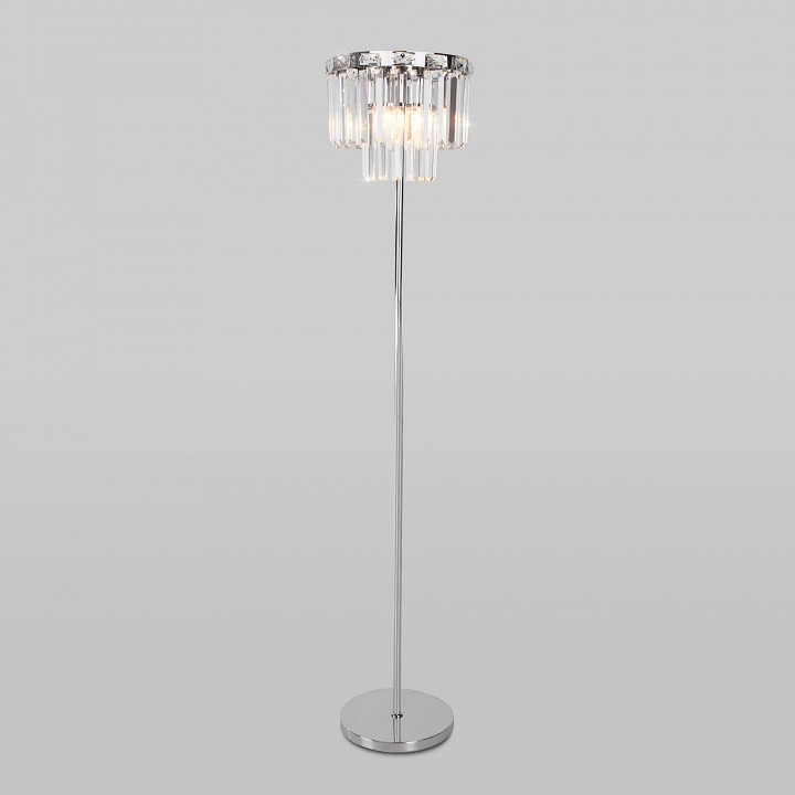 Торшер eurosvet elegante 01137/3 хром/прозрачный хрусталь strotskis