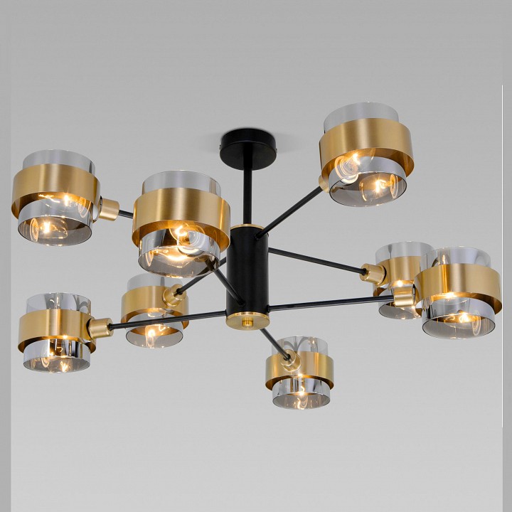 Люстра на штанге eurosvet arcada 70127/8 черный/дымчатый