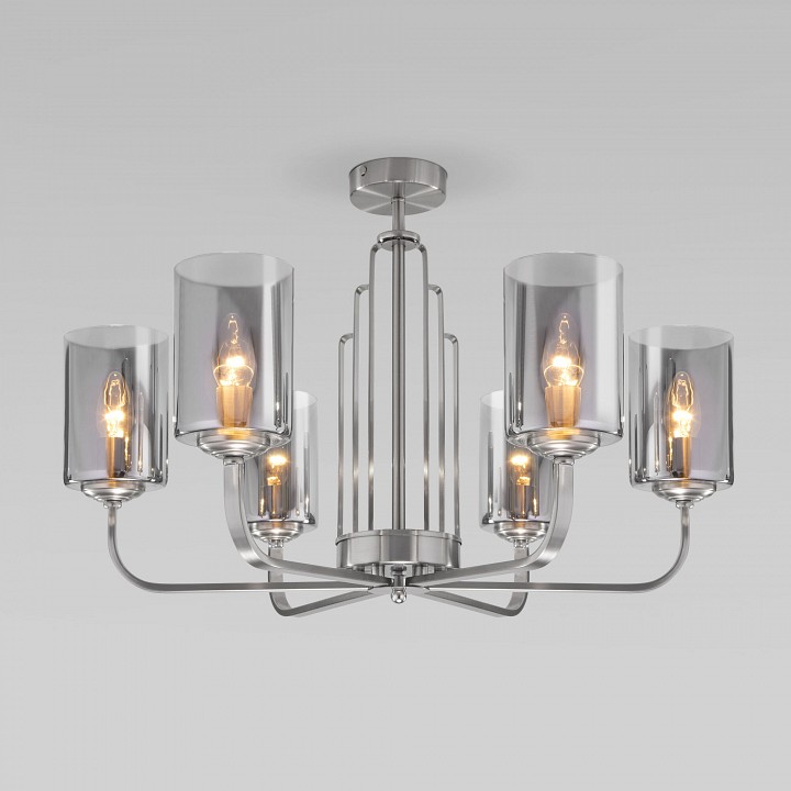 Люстра на штанге eurosvet defi 60138/6 сатин-никель