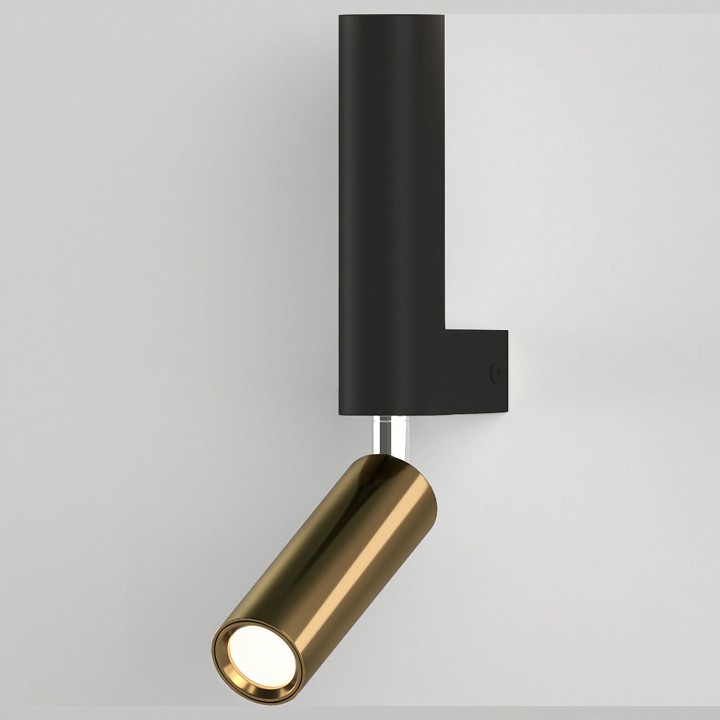 Бра с подсветкой eurosvet pitch 40020/1 led черный/латунь