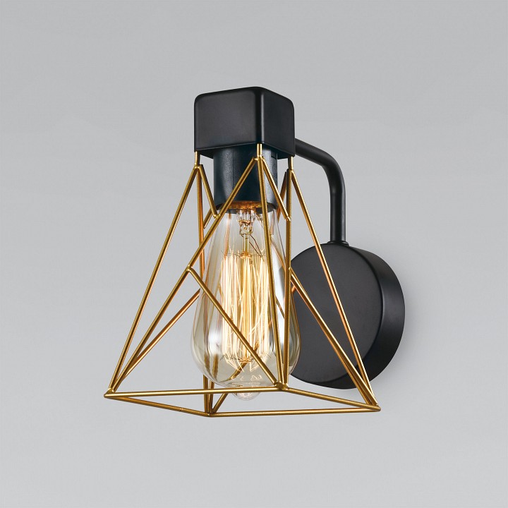 Бра eurosvet trappola 70107/1 черный/латунь