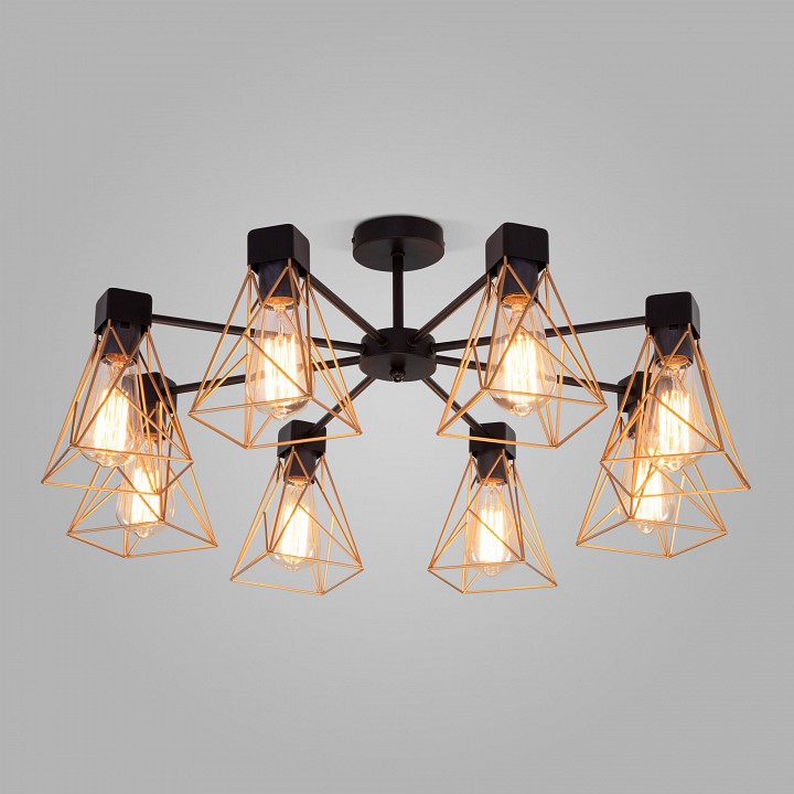 Люстра на штанге eurosvet trappola 70107/8 черный/латунь