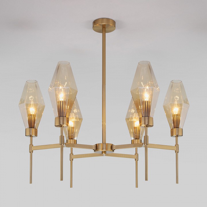Люстра на штанге eurosvet prism 60143/6 латунь