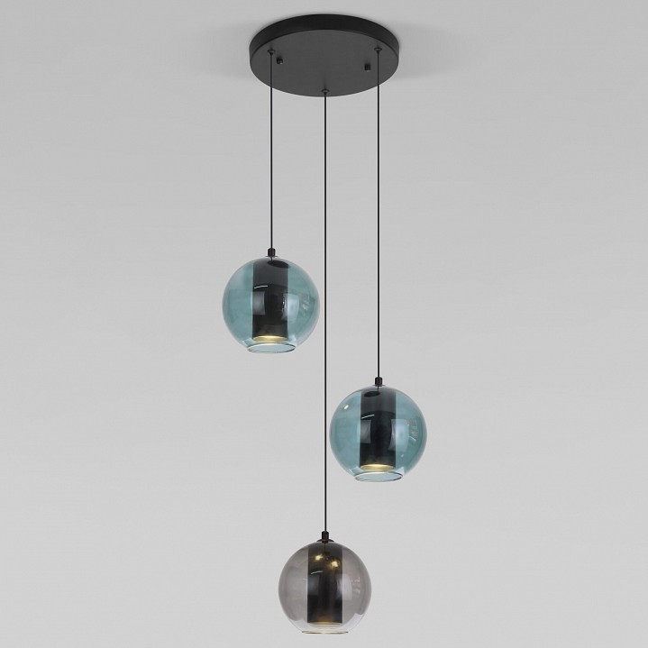 Подвесной светильник eurosvet cobble 50258/3 led дымчатый/бирюзовый