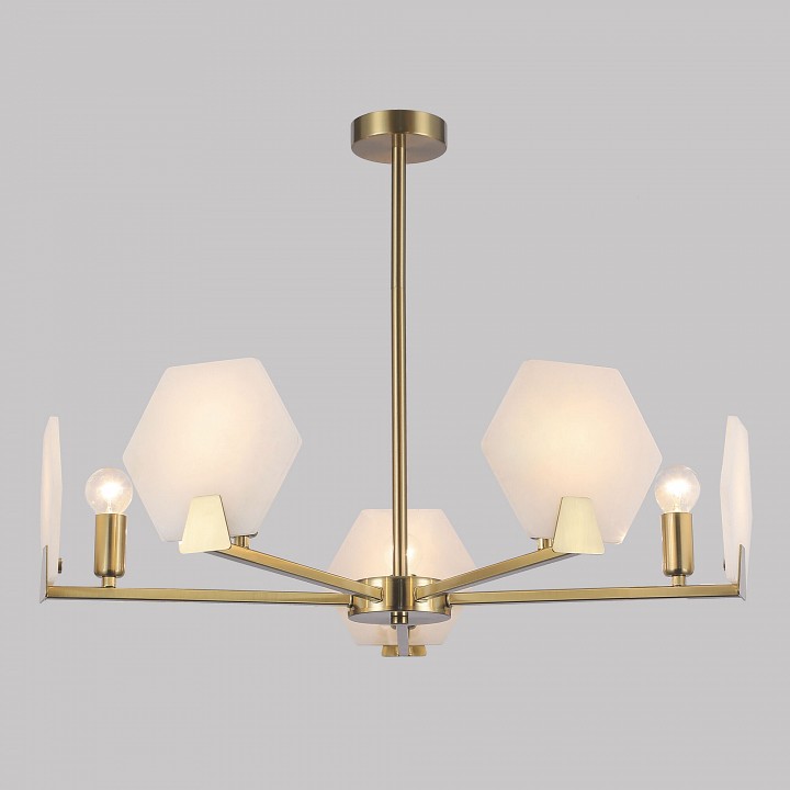 Люстра на штанге eurosvet marble 60158/5 латунь