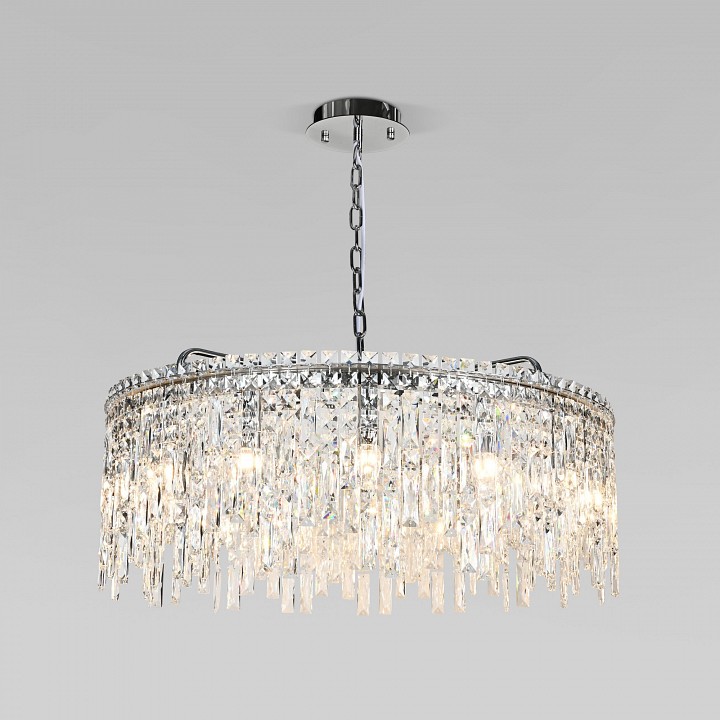 Подвесная люстра eurosvet blitz 60159 хром/ прозрачный хрусталь strotskis