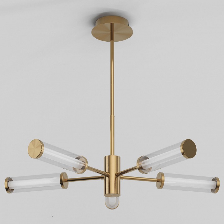 Люстра на штанге eurosvet stark 50386/5 led латунь