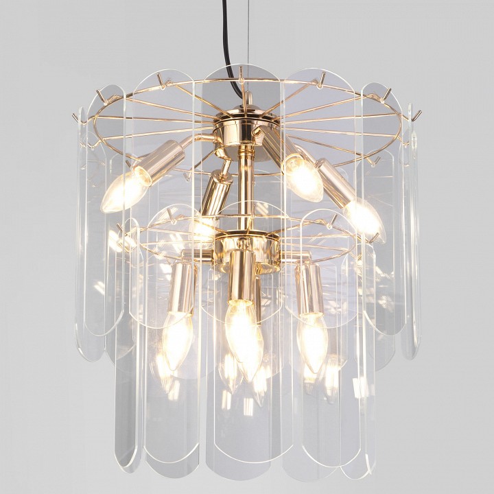 Подвесная люстра eurosvet claire 60170/8 золото