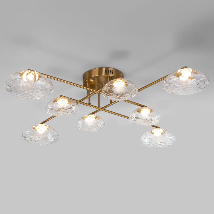 Потолочная люстра eurosvet ripple 50389 led латунь