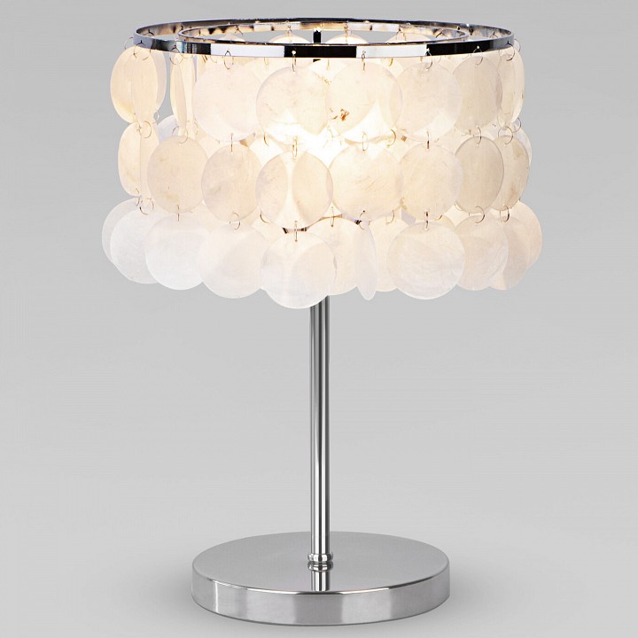 Настольная лампа декоративная eurosvet sandra 208101 хром/перламутр