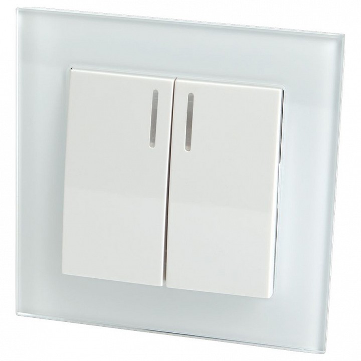 Выключатель двухклавишный с подсветкой feron saffit катрин 39163