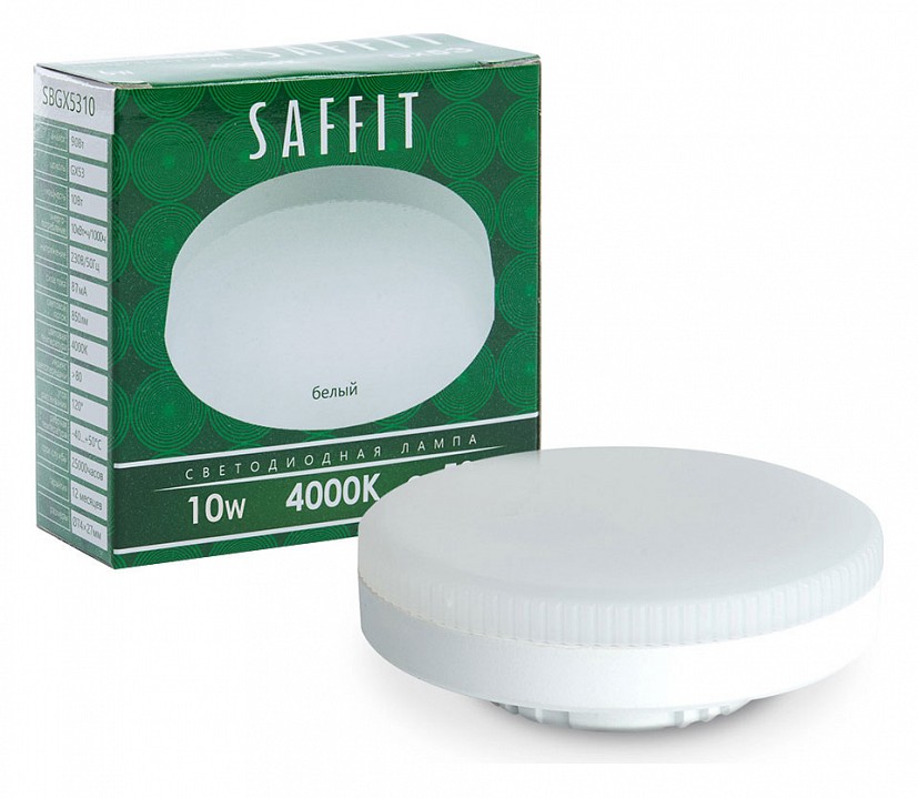 Лампа светодиодная feron saffit sbgx5310 gx53 10вт 4000k 55228