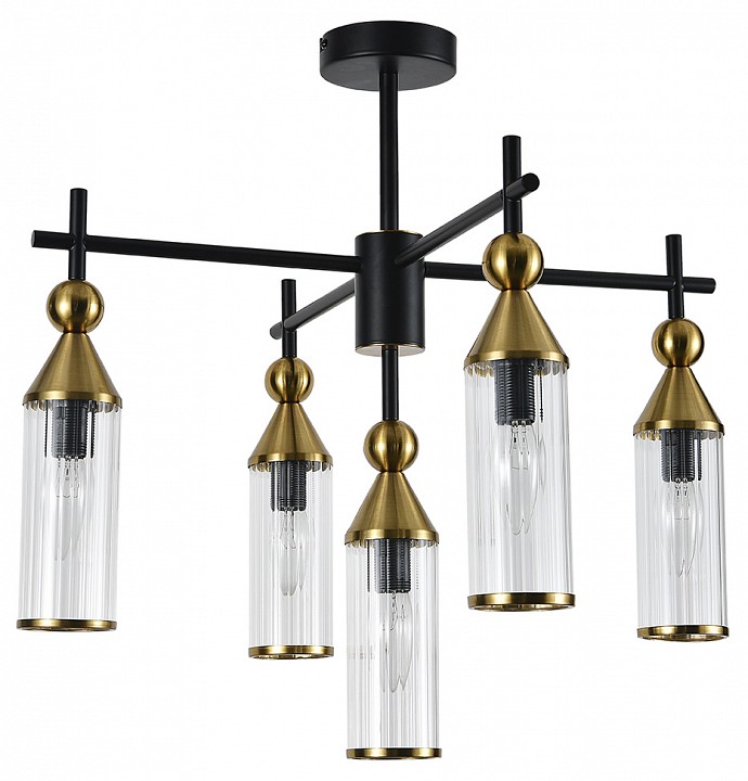 Люстра на штанге indigo torazzo 13037/5r black